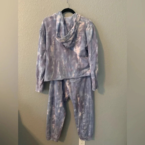 LoveShackFancy “Bevan” Hand Dyed Moon Indigo/Purple Hoodie & Jogger SET- Small - Picture 7 of 11